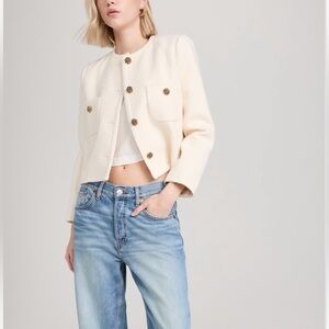ba&sh • Meredith Tweed Blazer Jacket in Ecru